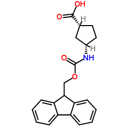 ((1R,3S)-3-((((9H-芴-9-基)甲氧基)羰基)氨基)环戊烷甲酸结构式