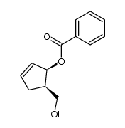 cis-3-benzoyloxy-4-(hydroxymethyl)cyclopentene structure