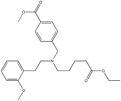 甲基4-((((5-乙氧基-5-氧代戊基)(2-甲氧基苯乙基)氨基)甲基)苯甲酸甲酯结构式