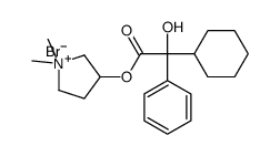 (1,1-dimethyl-2,3,4,5-tetrahydropyrrol-3-yl) 2-cyclohexyl-2-hydroxy-2-phenyl-acetate bromide结构式