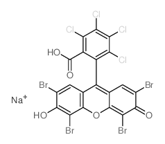 2,3,4,5-tetrachloro-6-(2,4,5,7-tetrabromo-3-hydroxy-6-oxo-xanthen-9-yl)benzoic acid结构式