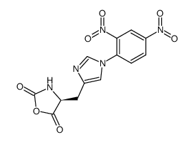 (S)-4-[1-(2,4-dinitro-phenyl)-1H-imidazol-4-ylmethyl]-oxazolidine-2,5-dione结构式