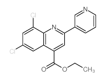 4-Quinolinecarboxylicacid, 6,8-dichloro-2-(3-pyridinyl)-, ethyl ester Structure