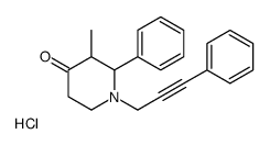 3-methyl-2-phenyl-1-(3-phenylprop-2-ynyl)piperidin-4-one,hydrochloride Structure