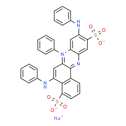 sodium 7-phenyl-5,9-bis(phenylamino)-4,10-disulphonatobenzo[a]phenazinium structure