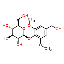 4-(羟基甲基)-2,6-二甲氧基苯基BETA-D-吡喃葡萄糖甙结构式