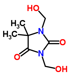 1,3-二羟甲基-5,5-二甲基海因结构式