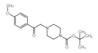 4-[2-(4-甲氧基苯基)-2-氧代乙基]-哌嗪-1-羧酸叔丁酯结构式