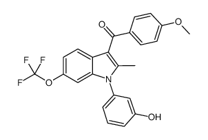 [1-(3-hydroxyphenyl)-2-methyl-6-(trifluoromethoxy)-1H-indol-3-yl](4-methoxyphenyl)methanone结构式