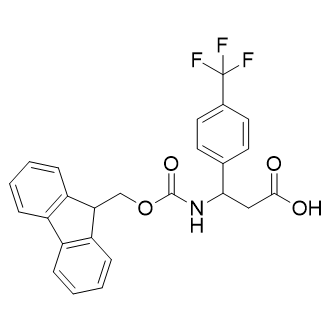 3-((((9H-芴-9-基)甲氧基)羰基)氨基)-3-(4-(三氟甲基)苯基)丙酸结构式