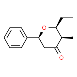 4H-Pyran-4-one,2-ethyltetrahydro-3-methyl-6-phenyl-,(2S,3R,6S)-(9CI) Structure