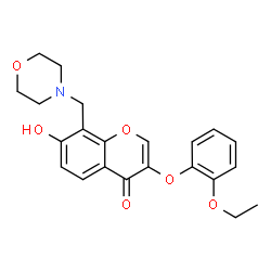 3-(2-ethoxyphenoxy)-7-hydroxy-8-(morpholin-4-ylmethyl)-4H-chromen-4-one结构式