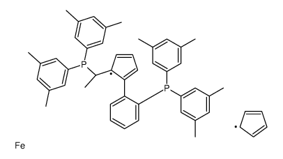 (S)-1-{(SP)-2-[2-[二(3,5-二甲苯基)膦基]苯基]二茂铁基}乙基二(3,5-二甲苯基)膦结构式