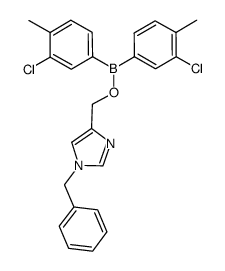 bis(3-chloro-4-methylphenyl)borinic acid 1-benzyl-4-(hydroxymethyl) imidazole ester Structure