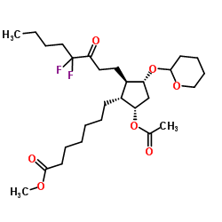 Methyl (9α,11α)-9-acetoxy-16,16-difluoro-15-oxo-11-(tetrahydro-2H-pyran-2-yloxy)prostan-1-oate结构式