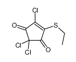 2,2,4-trichloro-5-ethylsulfanylcyclopent-4-ene-1,3-dione结构式