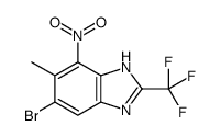 6-bromo-5-methyl-4-nitro-2-(trifluoromethyl)-1H-benzimidazole Structure