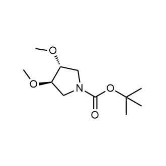 (3R,4R)-3,4-二甲氧基吡咯烷-1-羧酸叔丁酯结构式