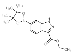 6-(4,4,5,5-四甲基-1,3,2-二氧硼烷)-1H-吲唑-3-羧酸乙酯结构式