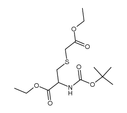 (R,S)-N-(tert-butoxycarbonyl)-S-(carbethoxymethyl)-cysteine, ethyl ester Structure