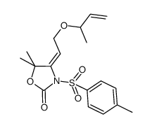 (E)-5,5-dimethyl-4-[2-(1-methylallyloxy)ethylidene]-3-(p-toluenesulfonyl)oxazolidin-2-one结构式
