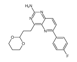 4-(2-[1,3]dioxan-2-yl-ethyl)-6-(4-fluoro-phenyl)-pyrido[3,2-d]pyrimidin-2-ylamine结构式