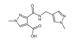 1-甲基-3-(((1-甲基-1H-吡唑-4-基)甲基)氨基甲酰)-1H-吡唑-4-羧酸结构式