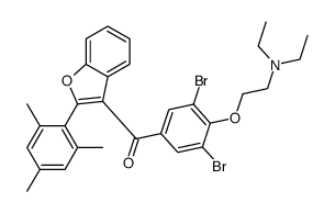 [3,5-dibromo-4-[2-(diethylamino)ethoxy]phenyl]-[2-(2,4,6-trimethylphenyl)-1-benzofuran-3-yl]methanone Structure