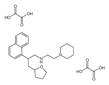 2-hydroxy-2-oxoacetate,[2-naphthalen-1-yl-3-(oxolan-2-yl)propyl]-(2-piperidin-1-ium-1-ylethyl)azanium Structure