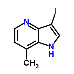 3-Iodo-7-methyl-1H-pyrrolo[3,2-b]pyridine结构式