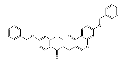 7,7'-dibenzyloxy-2,3-dihydro-3,3'-methylene-bischromen-4-one结构式