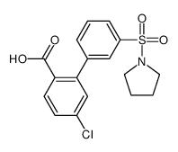 4-chloro-2-(3-pyrrolidin-1-ylsulfonylphenyl)benzoic acid Structure