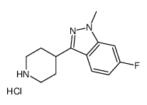 6-氟-1-甲基-3-(4-哌啶基)-1H-吲唑盐酸盐结构式