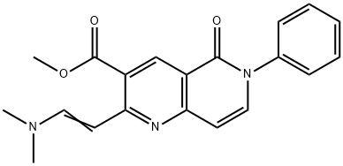 2-[(E)-2-(二甲基氨基)乙烯基]-5-氧代-6-苯基-5,6-二氢-(口+奈)啶-3-甲酸甲酯结构式