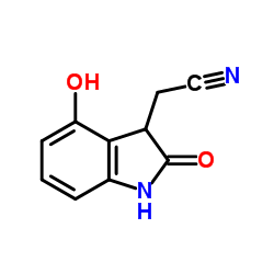 2-(4-Hydroxy-2-oxoindolin-3-yl)acetonitrile Structure