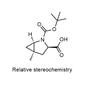rel-(1R,3R,5R)-2-(叔丁氧羰基)-5-甲基-2-氮杂双环[3.1.0]己烷-3-羧酸结构式