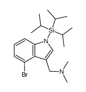 (4-bromo-1-triisopropylsilyl-1H-indol-3-ylmethyl)-dimethylamine Structure