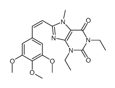 1,3-diethyl-7-methyl-8-[(E)-2-(3,4,5-trimethoxyphenyl)ethenyl]purine-2,6-dione结构式