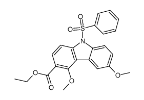 9-Benzenesulfonyl-4,6-dimethoxy-9H-carbazole-3-carboxylic acid ethyl ester Structure
