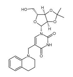 1,2,3,4-tetrahydro-1-(2',3'-O-isopropylidenethymidyl)-quinoline结构式