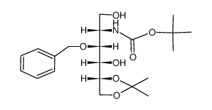 D-Glucitol, 2-deoxy-2-(1,1-dimethylethoxy)carbonylamino-5,6-O-(1-methylethylidene)-3-O-(phenylmethyl)-结构式