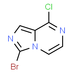 3-溴-8-氯咪唑并[1,5-A]吡嗪结构式