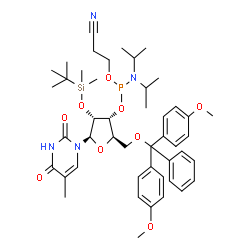 5'-O-DMT-2'-O-TBDMS-5-Methy-L-Uridine 3'-CE phosphoramidite structure