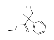 ethyl 2-phenyl-2-(hydroxymethyl)propanoate结构式