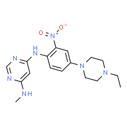 N4-(4-(4-ethylpiperazin-1-yl)-2-nitrophenyl)-N6-methylpyrimidine-4,6-diamine结构式