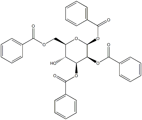 BETA-D-吡喃甘露糖 1,2,3,6-四苯甲酸酯结构式