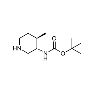 叔丁基((3S,4R)-4-甲基哌啶-3-基)氨基甲酸酯结构式