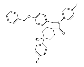 (3R,4β,7α)-7-(4-chlorophenyl)-2-(4-fluorophenyl)-7-hydroxy-3-[4-(phenylmethoxy)phenyl]-2-azaspiro[3.5]nonan-1-one结构式