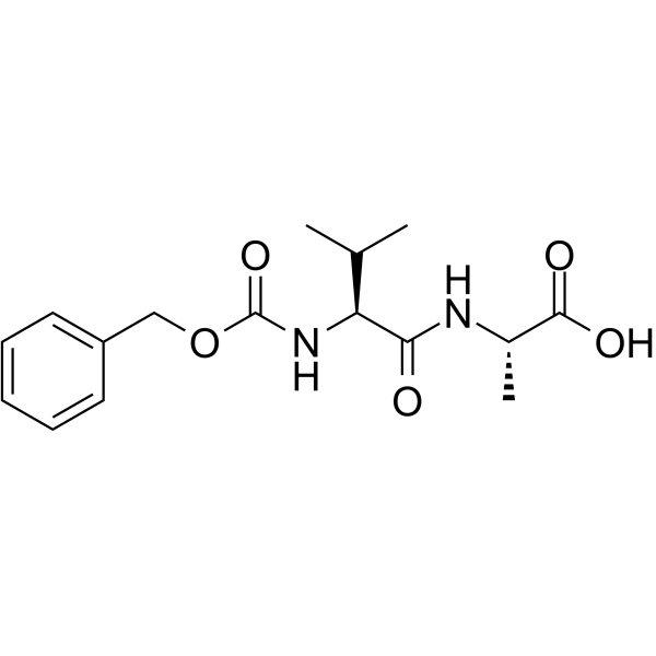 (S)-2-((S)-2-(((苄氧基)羰基)氨基)-3-甲基丁酰氨基)丙酸结构式