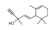 optically inactive 3-methyl-1t-(2,2,6-trimethyl-cyclohexen-(5)-yl)-penten-(1)-yn-(4)-ol-(3)结构式